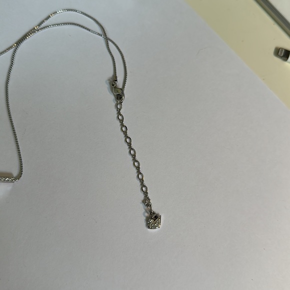 EUC Silver Necklace with Crystal Pendant and extender chain - Picture 4 of 8